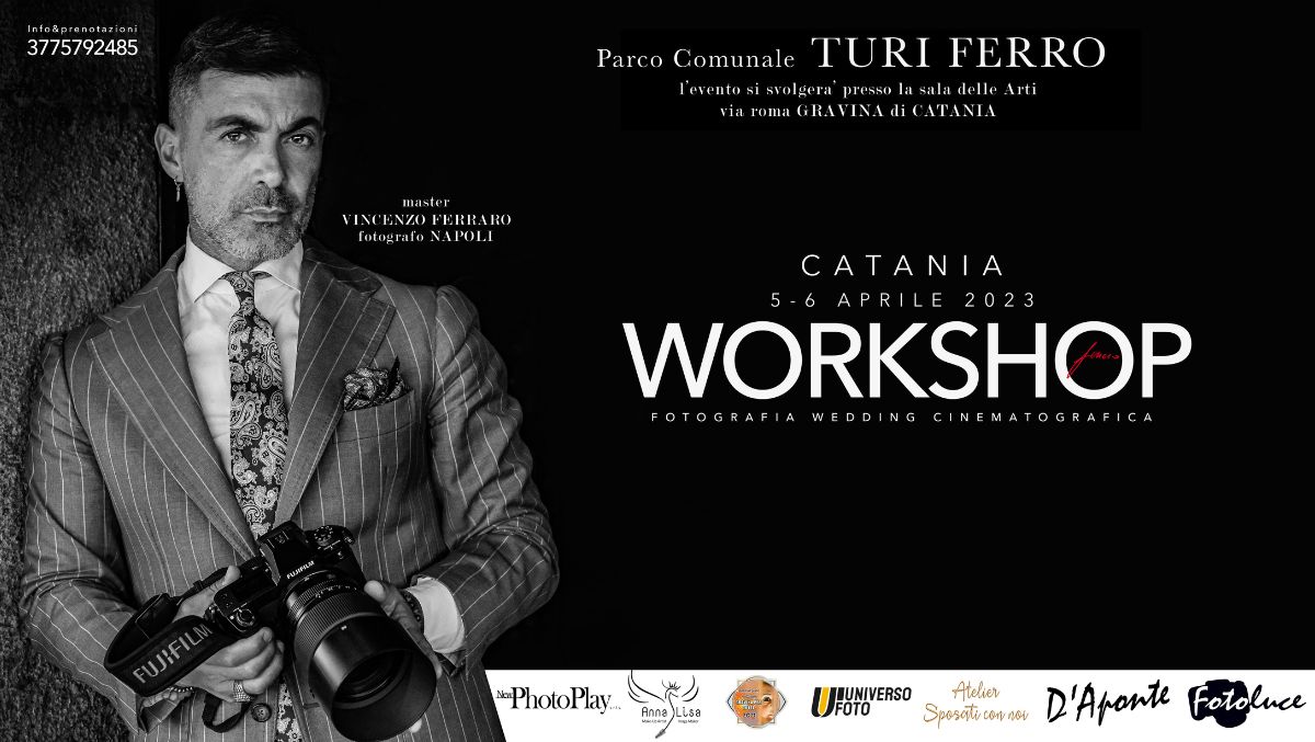 Workshop Fotografia Wedding Cinematografica a Catania: Scopri il programma del 5 e 6 Aprile 2023