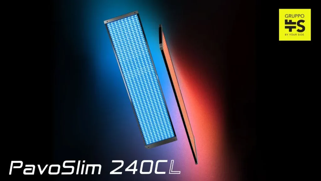 Nanlite presenta il PavoSlim 240CL, un pannello LED RGB a colori 4×1 ideale per spazi ristretti