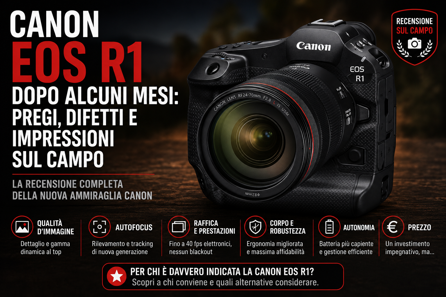 Canon EOS R1 dopo alcuni mesi: pregi, difetti e impressioni sul campo