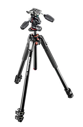 Manfrotto Kit Treppiede 190XPRO a 3 Sezioni in Alluminio con Testa su 3 Assi, Kit Professionale Accessori Fotografia, Treppiede Fotocamera con Testa 3-Vie per fotocamera mirrorrless, DSLR