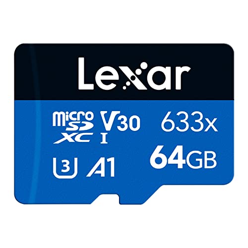 Lexar Scheda Micro SD 64 GB, Scheda di Memoria microSDXC UHS-I Senza Adattatore SD, Fino a 100 MB/s in Lettura, A1, C10, U3, V30, Scheda TF per Smartphone/Tablet/Telecamera