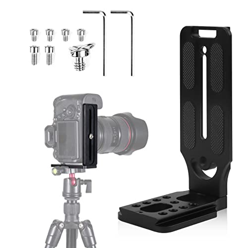 Aicharynic Piastra a sgancio rapido L-Supporto universale DSLR, verticale in alluminio, compatibile con la maggior parte dei treppiedi/monost/stabilizzatori gimbal