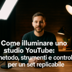 Come illuminare uno studio YouTube: metodo, strumenti e controlli per un set replicabile