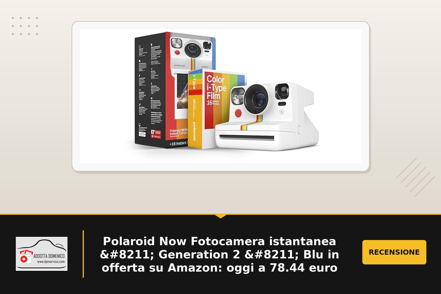 Polaroid Now Fotocamera istantanea – Generation 2 – Blu in offerta su Amazon: oggi a 78.44 euro