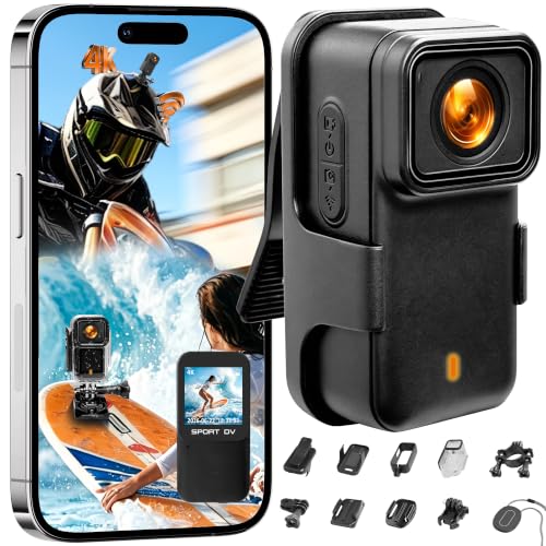 Chujianxi Mini Action Cam 4K, Action Cam WiFi Impermeabile Professionale