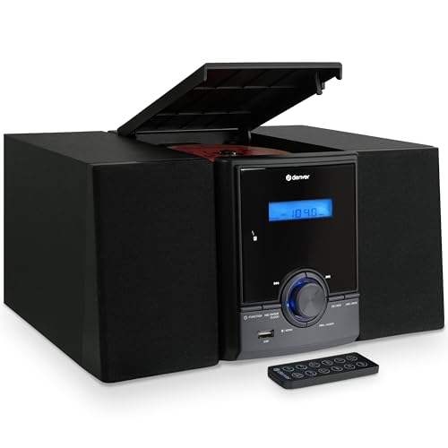 Denver Impianto Stereo DAB+ con CD, Bluetooth e Diffusori in Legno