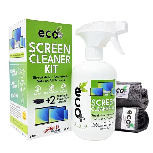 Detergente per Schermi Ecomoist 500 ml con 2 Panni in Microfibra