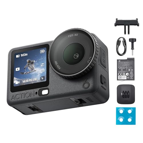DJI Osmo Action 6 Combo Standard, action cam con sensore quadrato 1/1,1″, apertura variabile, resistente al freddo (Kit OA6 Standard)