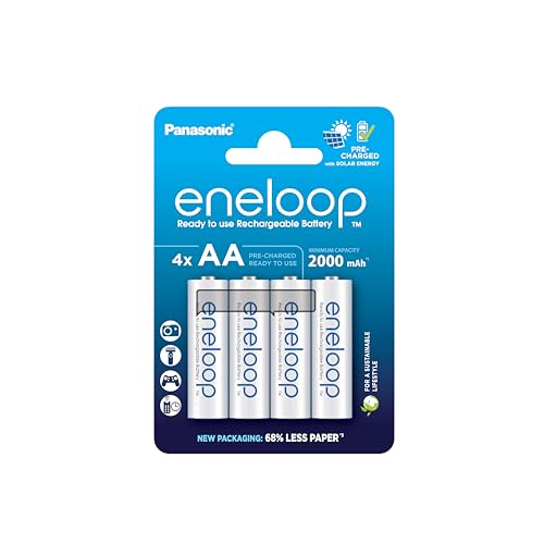 eneloop - Batterie Ricaricabili AA (Confezione da 4) - 2000 mAh NiMH