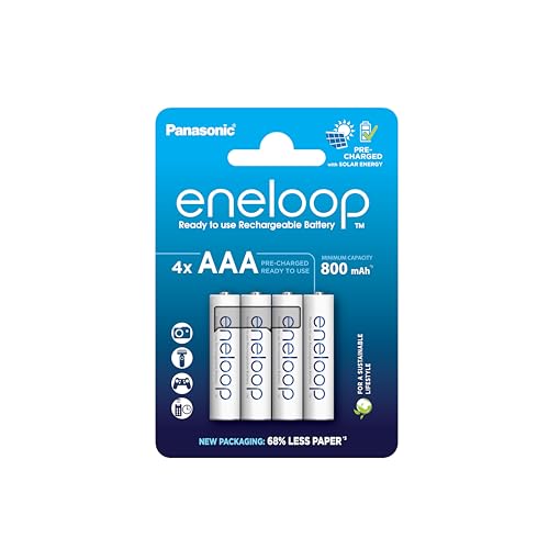 eneloop - Batterie Ricaricabili AAA (Confezione da 4) - 800 mAh NiMH