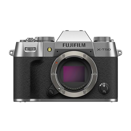 Fujifilm X-T50 Fotocamera Digitale Mirrorless 40MP, Sensore X-Trans CMOS 5 HR, Stabilizzatore IBIS, Filmati 6.2K 30p, Mirino EVF, Schermo LCD 3" tiltabile, Argento