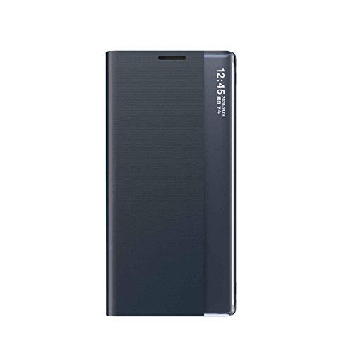 GOKEN Cover per Samsung Galaxy S21 Fe 5G, Smart Specchio View Flip PU Leather Case, Premio Custodia Cellulare con Una Schermo Finestra, Folio Case con Supporto Pieghevole, Blu Reale