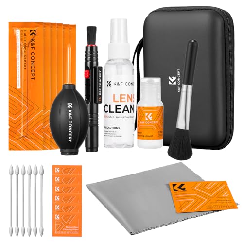 K&F CONCEPT 25 in 1 Kit Pulizia Fotocamera Lenti Filtri Sensore Full-frame