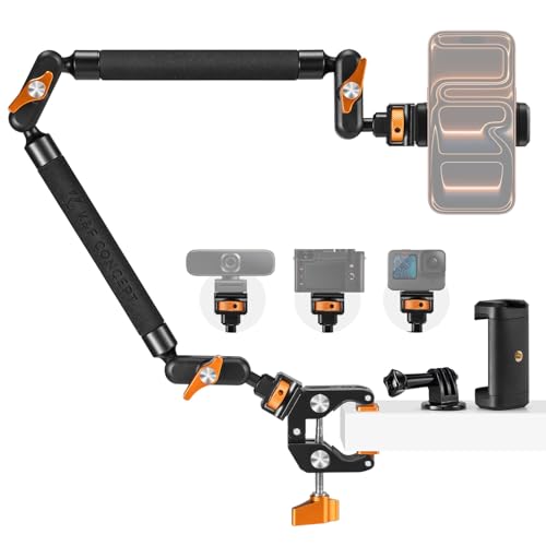 K&F CONCEPT Kit Brazo Mágico 22" con Super Clamp, Valido per Tavolo e Tubo