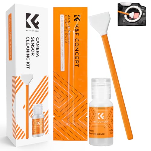 K&F CONCEPT Kit di Pulizia del Sensore APS-C Frame 16mm 6 PCS + 20 ml