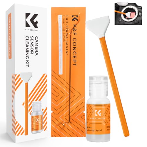 K&F CONCEPT Kit di Pulizia del Sensore Full Frame 24mm 6 PCS + 20 ml