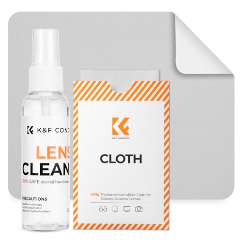 K&F CONCEPT Kit di Pulizia per Occhiali da Vista Fotocamere Schermi 60ml