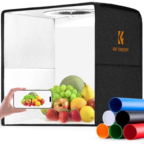 K&F CONCEPT Scatola Luminosa Fotografica Pieghevole 40x40 cm w/6 Sfondi PVC