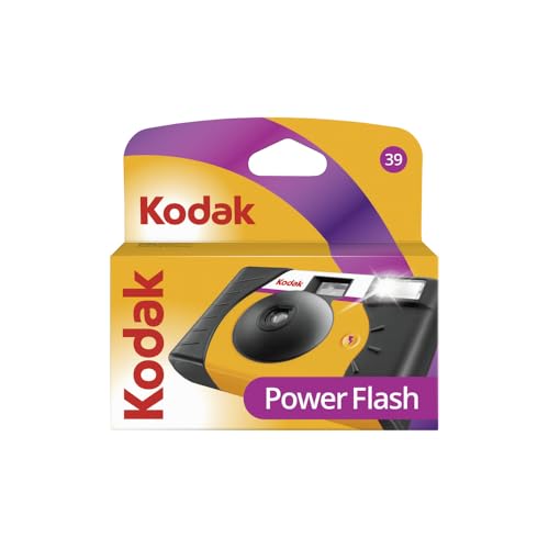 Kodak Power Flash – Fotocamera usa e getta a colori 35 mm, confezione convenienza con 39 esposizioni (27 + 12 gratuite), flash integrato potente e controllo automatico dell’esposizione
