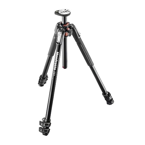 Manfrotto MT190XPRO3 Treppiede Foto, Colonna Posizionabile a 90°, 3 Sezioni in Alluminio, per fotocamere mirrorless, DSLR, coloreNero/Antracite
