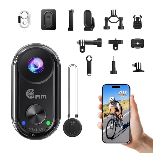 Mini Action Cam 4K,20 MP Portatile Body Cam,6 Assi Stabilizzata POV Camera,Macchina Fotocamera Subacquea 40M,WiFi Mini Videocamera Magnetica e Accessori di Montaggio