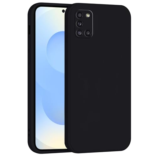 Mixroom - Cover Custodia Case per Samsung Galaxy A31 Protezione Fotocamera in Silicone TPU Morbido Opaco Bordi Piatti Colore Nero