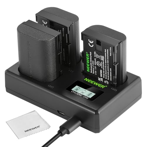 NEEWER Set di Batteria Sostitutiva e Caricabatterie per LP-E6NH