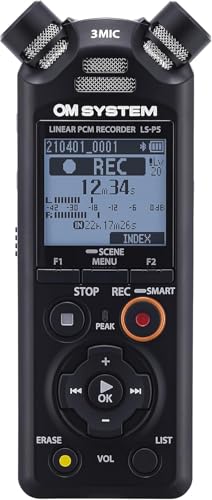 OM SYSTEM LS-P5 Registratore Audio Hi-Res - Sistema 3 Microfoni TRESMIC II