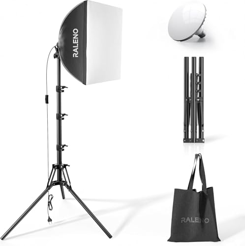 RALENO Kit di Illuminazione Fotografica Softbox 40*40 cm per Riprese Video