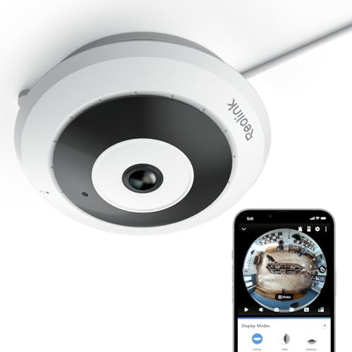 Reolink 2K+ Telecamera WiFi Interno con Panorama a 360°, Telecamera Fisheye