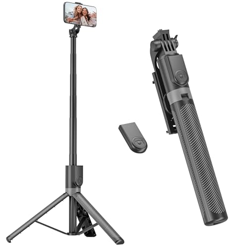 RISEOFLE 180cm Treppiede Smartphone, Bastone Selfie con Telecomando Wireless, Treppiede Portatile Estensibile per Smartphone Supporto Telefono Compatibile con iPhone/Samsung/GoPro/Camera