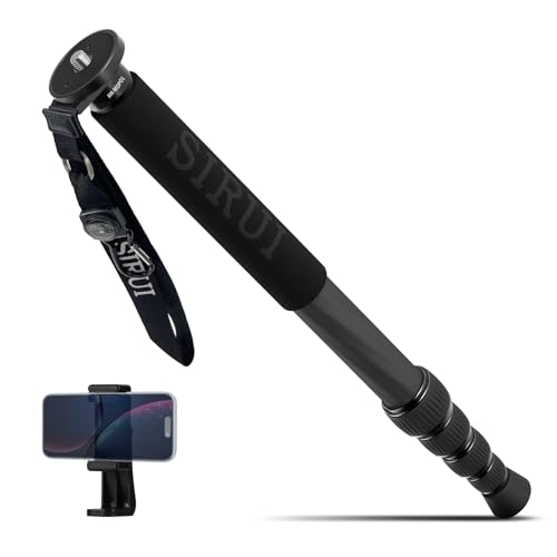 SIRUI Monopiede da Fotocamera in Carbonio Con Clip per Telefono, AM-MDP01