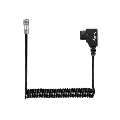 SMALLRIG D-TAP Cavo di Alimentazione a Spirale per Blackmagic Pocket Cinema Camera 4K / 6K per Batteria V Mount/Gold Mount, Weipu SF6 2 pin Femmina a P Tap, Lunghezza 15"-47" - 4761