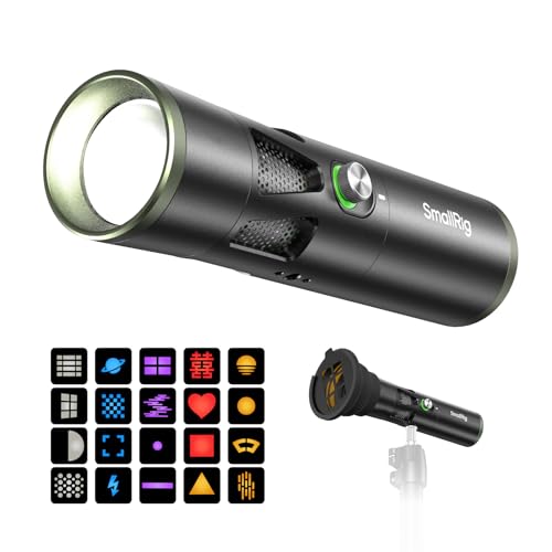 SMALLRIG RF20C RGB Torcia LED Portatile per Foto, Luce di Riempimento Dimmerabile a 5 Colori da 20 W, CRI 97+, TLCI 99+, Luce Video Zoom da 10000 mAh con Gobo e Supporto Gobo per video- 5335