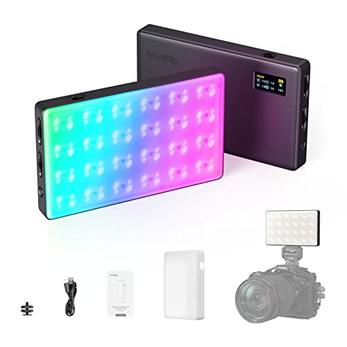 SMALLRIG RGB Video Light, RM120 Portatile On Camera Light, 5000mAh 2500K-8500K CRI 98+, Illuminazione per videoconferenza professionale Full Color LED Light Panel per Vlog, Photography - 3808