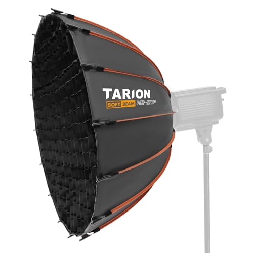 TARION Softbox Parabolico Bowens Pieghevole: 90cm Softbox Sgancio Rapido Portatile con Griglia a Nido/Borsa da Trasporto per Studio Flash a Slitta Diffusori Illuminazione(90cm)