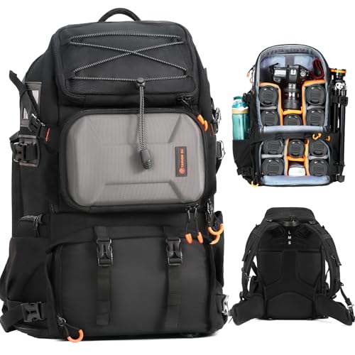 TARION Zaino Fotografico Grande per Fotocamera: Borsa Fotografica per Obiettivi Treppiede Laptop 17,3" Zaino Fotocamera Reflex Grande Capacità Viaggio Trekking Camping Pro PB02