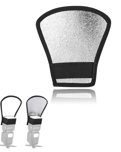 TBCDS 1 Pezzo Riflettore Fotografico, Diffusore Flash, 2 in 1 Argento/Bianco Riflettore, Flash Softbox Adatto per la Fotografia e gli Studi Fotografici