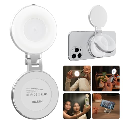 TELESIN C03 Magnetica Luce per Selfie, Luce Selfie per iPhone/Android