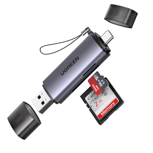 UGREEN Lettore Schede SD Adattatore Schede di Memoria USB C e USB 3.0 SD3.0