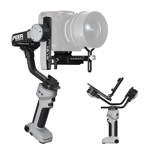 ZHIYUN CINEPEER CRANE 4E Stabilizzatore Fotocamera, 3 assi Gimbal Stabilizzatore per DSLR e Mirrorless, Gimbal Fotocamera Leggero per Nikon/Canon/Sony/Panasonic/Fujifilm, Grigio Chiaro
