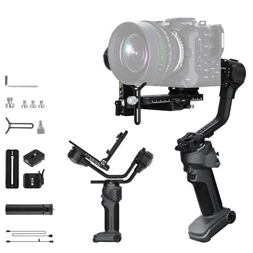 ZHIYUN CINEPEER CRANE 4E Stabilizzatore Fotocamera, 3 assi Gimbal Stabilizzatore per DSLR e Mirrorless, Gimbal Fotocamera Leggero per Nikon/Canon/Sony/Panasonic/Fujifilm, Grigio Scuro