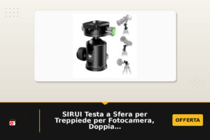 SIRUI Testa a Sfera per Treppiede per Fotocamera, Doppia Testa Panoramica a 360° con Sfera in Metallo da 36mm e Piastra a Sgancio Rapido da 1/4" per…