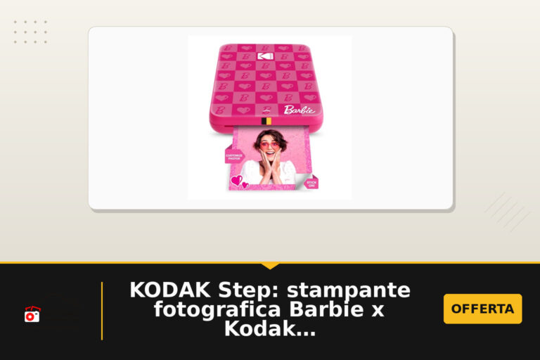 KODAK Step: stampante fotografica Barbie x Kodak con stampa ZINK 2x3” e adesivi