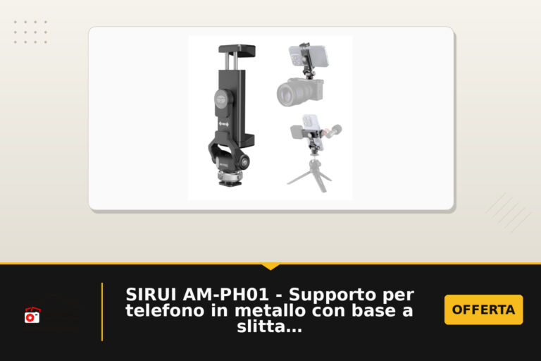 SIRUI AM-PH01 - Supporto per telefono in metallo con base a slitta fredda per supporto fotocamera, morsetto universale per smartphone con 3 espansioni Cold Shoe, supporto regolabile per treppiede in offerta su Amazon: oggi a 12.52 euro