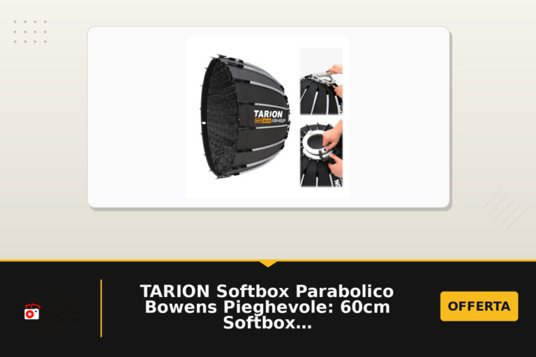 TARION Softbox Parabolico Bowens Pieghevole: 60cm Softbox Sgancio Rapido Portatile con Griglia a Nido/Borsa per Studio Flash a Slitta Diffusori Illum…