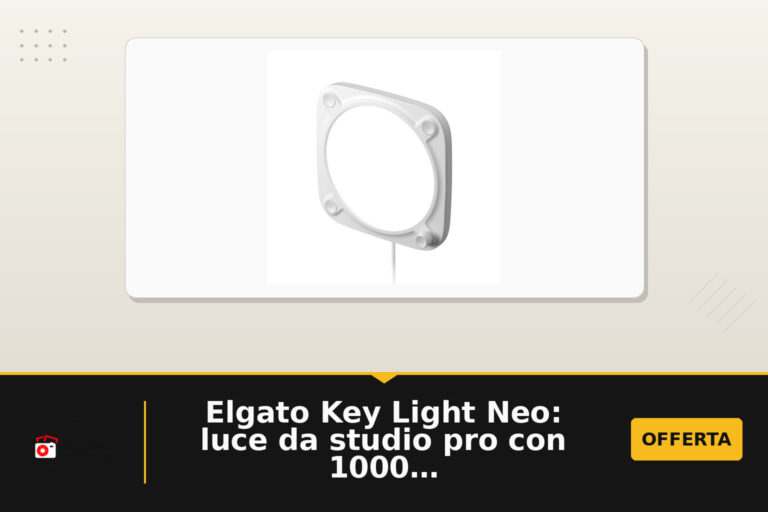 Elgato Key Light Neo: luce da studio pro con 1000 lumen e attacco universale per schermi