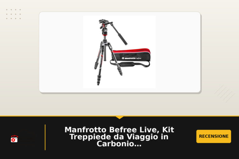 Manfrotto Befree Live, Kit Treppiede da Viaggio in Carbonio, Chiusura Twist con Testa Fluida MVH400AH, per DSLR, Mirrorless, Foto e Videocamere Compatte, Portata fino a 4 kg, Nero, MVKBFRTC-LIVE