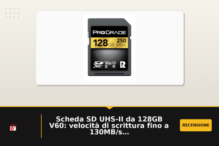 Scheda SD UHS-II da 128GB V60: velocità di scrittura fino a 130MB/s e velocità di lettura 250MB/s | Per professionisti, cineasti, fotografi e curatori di contenuti - Di Prograde Digital