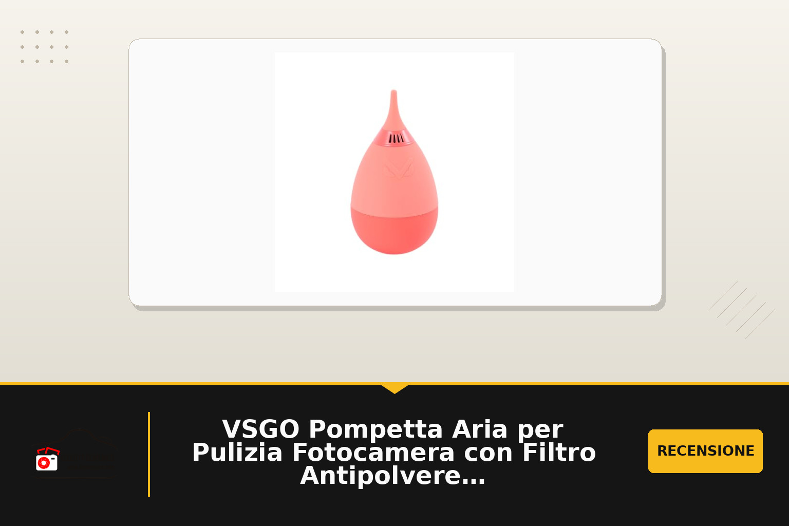 VSGO Pompetta Aria per Pulizia Fotocamera con Filtro Antipolvere, Rossa | Flusso d'aria direzionato per evitare l'aspirazione di polvere dalla punta. La forma stabile previene cadute e rotolamenti.